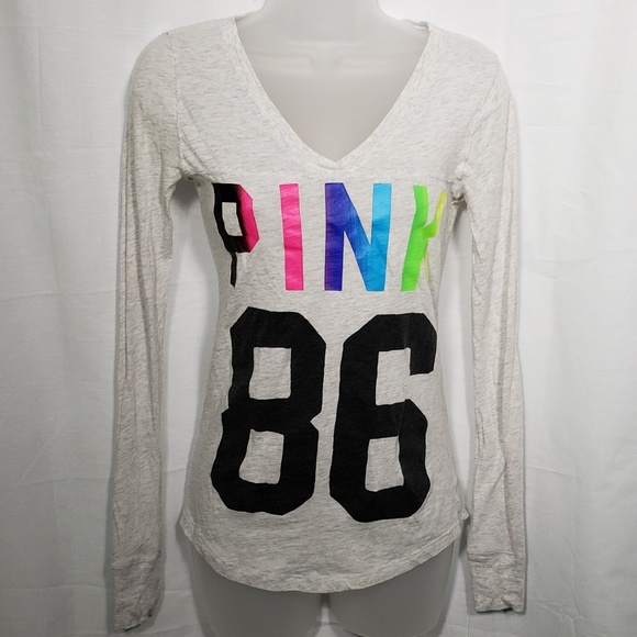 PINK Victoria's Secret Tops - Pink Victoria's Secret Gray Long Sleeve Tee